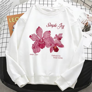 Women <b>Hoodies</b> Retro Floral <b>Gothic</b> Women Solid <b>Hoodies</b> Basic Warm Fleece Sweatshirt Soft Y2k O Neck Pullover Latest Design - Product Image 1