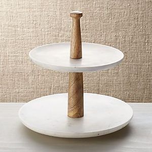 Minimalistic Handmade 2-Tier Round <b>Marble</b> <b>Cake</b> <b>Stand</b> Multi-Layer Dessert Display Pedestal for Wedding Birthday Party Home Hotel - Product Image 3