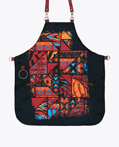 Cape de coiffure à motifs colorés avec taille réglable et sangles en cuir - Product Image 3