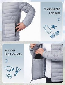 Veste matelassée d'hiver pour homme, coupe-vent, chaude, style puffer - Product Image 3