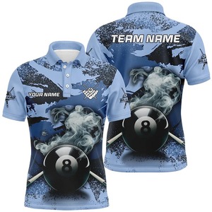 Camisa de Billar de Punto Híbrido de Secado Rápido para Hombre, Mezcla Premium de Poliéster y Algodón, Manga Corta, Diseño Personalizado, Ropa Deportiva - Product Image 4