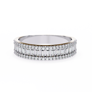 แหวนทองคำขาวประดับมอสซาไนต์ทรงสามเหลี่ยมและทรงกลมแบบ Eternity Ring สำหรับผู้หญิง - Product Image 6