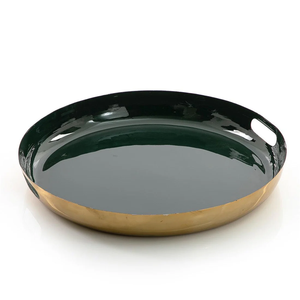 Bandeja de Servir de Aluminio Hecha a Mano con Diseño Moderno para Decoración de Mesa Tradicional y Contemporánea - Product Image 1