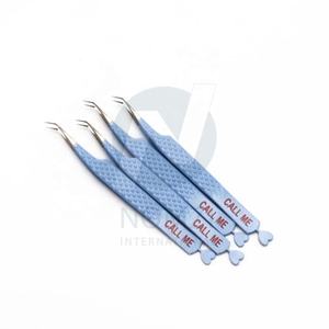 Ensemble d'outils de beauté personnalisables professionnels de haute qualité dernières Extensions de cils en acier inoxydable pince à épiler pointue à poignée diamantée - Product Image 3