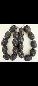 Lampwork Round <b>Beads</b> <b>Red</b> and Black Striped Loose <b>Beads</b> for Jewelry Making Bulk Pack - Product Image 2