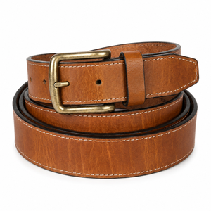 Mens Genuine Leather Vintage Brown <b>Belt</b> Solid Alloy Pin Buckle Handmade Casual <b>Jeans</b> <b>Belt</b> 3.5cm Width Custom Logo Wholesale OEM - Product Image 5
