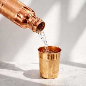 Pure Copper 500ml Leak-Proof <b>Water</b> <b>Bottle</b> Wholesale Handmade Metal with Lid Custom Logo Personalized Gift Cup for Customers - Product Image 6