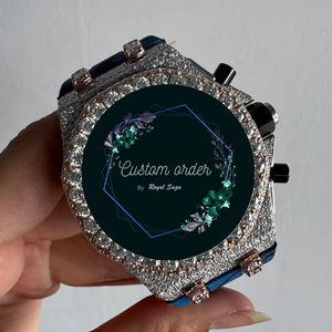 Customized Three Chrono Dial VVS1 Moissanite Diamond Watch for Men Half Iced Luxury Analog Wristwatch with Rubber Strap - Product Image 1