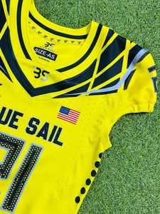Camiseta deportiva de poliéster transpirable de manga corta para hombre, camiseta amarilla de fútbol americano, número 21 - Product Image 5