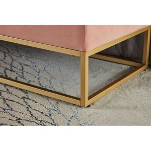 Panca letto in velluto rosa da 58,6 pollici con base in metallo e contenitore, mobile per soggiorno - Product Image 5