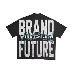 เสื้อยืดโอเวอร์ไซส์คุณภาพสูง สไตล์วินเทจ คอใหญ่ ไหล่ตก พิมพ์ลายสกรีน สำหรับผู้ชาย ผ้าฝ้าย 100% ทรงหลวม - Product Image 3