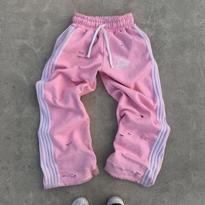 Ensemble sweat à capuche zippé et pantalon de survêtement en fausse fourrure, personnalisé, délavé à l'acide, effet usé, imprimé déchiré, brodé, teint en pièce - Product Image 3