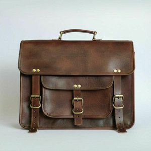 Sac pour ordinateur portable en cuir véritable 100 % imperméable, vente en gros, prix abordable, tendance, sacs pour ordinateur portable en cuir en vente en ligne - Product Image 1