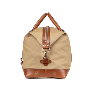 Bolsa de Viaje de Lona y Cuero con Cierre, Impermeable, Estilo Vintage, para Fin de Semana, Gimnasio o Viajes Cortos, LCTB-0001 - Product Image 4