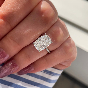 Hot Selling Iced Jewelz 1Carat Cushion Cut <b>Ring</b> 14K yellow Gold Gold Plated for her IGI - Product Image 5