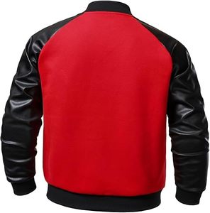 Chaqueta Varsity Personalizada de Fábrica para Mujer, Mezcla de Lana, Manga de Cuero Sintético Blanco, Bordado de Letras, Chenille, Estilo Urbano, Chaqueta Letterman - Product Image 4
