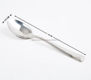 Cuchara de acero inoxidable con mango de madera |   Vajilla Sólida de Acero Inoxidable SS201 para el Hogar y Restaurantes - Product Image 1