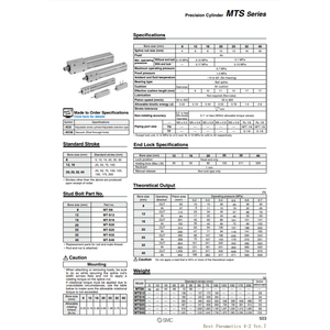 Pièces pneumatiques MTS32-125 de cylindre de précision SMC Pneumatics - Product Image 1