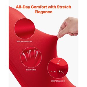 50 Pezzi Coprisedia Elasticizzati Rossi in Poliestere e Spandex, Coperture per Sedie con Fronte Piatto per Matrimoni, Feste, Cene o Banchetti - Product Image 3