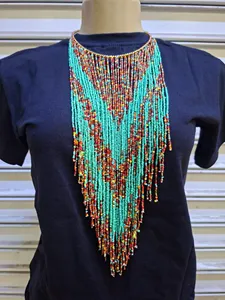 Collier de perles superposées fait main, style Maasai, bijoux tribaux bohèmes pour FÊTE, MARIAGE, ANNIVERSAIRE - Product Image 1