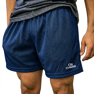 Traje de baño corto de malla para hombre, ligero, informal, para verano, ropa de playa con logo frontal, traje de baño personalizado OEM - Product Image 3