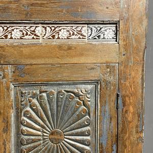 Best Collection Hand Carved <b>Rustic</b> Wooden Two Door <b>Cabinet</b> Vintage Storage Antique Himalayan Art - Product Image 4