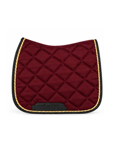 Nuevo Diseño de Manta de Silla de Montar Borgoña con Ribete de Cuerda Dorada, Almohadilla de Silla de Montar Acolchada de Diamantes de Lujo Personalizada OEM para Equitación - Product Image 1