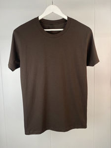 T-shirt en coton uni pour homme, col rond, tissu doux, manches courtes, confortable, vêtements décontractés pour la vente en gros - Product Image 1