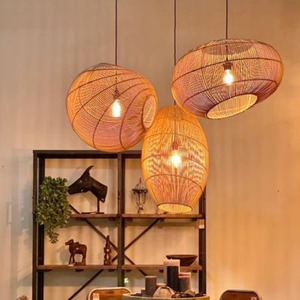 Lámpara Colgante Esférica Minimalista Hecha a Mano con Ratán Natural Ecológico para Decoración de Interiores Japonesa y Moderna - Product Image 5