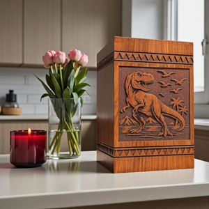 Handcrafted Wooden Dinosaur Urn | Personalized Cremation <b>Box</b> | T-Rex <b>Memorial</b> <b>Memorial</b> <b>Keepsake</b> by AYAANS - Product Image 6