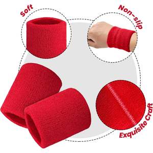 2025 6 pièces Spandex poignet bandeau ensemble éponge coton absorbant pour les compétitions de tennis et de basket-ball - Product Image 1
