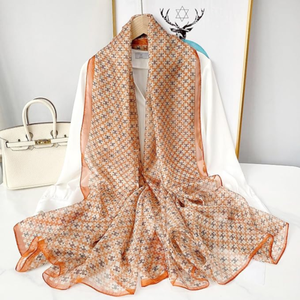 Custom Luxury Printed Winter Long <b>Scarf</b> Polyester Material Formal Style Breathable Durable OEM ODM Private Label - Product Image 4