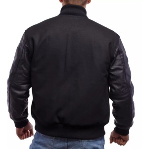 Chaqueta de Cuero Genuino para Hombre, Estilo Letterman, Cortavientos, Universitaria, para Trabajo, Béisbol, Baloncesto, Bomber, Varsity - Product Image 4