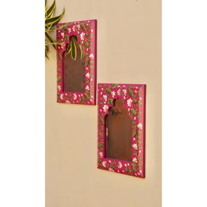 Handmade <b>Set</b> 2 Wooden Wall <b>Mirror</b> Indian Traditional Ethnic Style Hand Painted Wall Decorative Hanging Ethnic Style Wall Hanging - Product Image 5