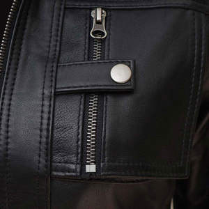 Women's 100% High Quality Sheep Skin Leather <b>Quilted</b> Jacket Printed Knitted Breathable Fabric Winter Season Stylish Design - Product Image 3