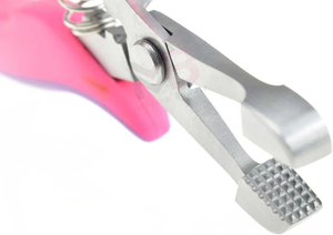 Alicates Profesionales en Forma de D con Mangos Rosas y Morados, Agarre Ergonómico, Acero Inoxidable de Grado Quirúrgico, Herramientas para Extensiones de Cabello - Product Image 3