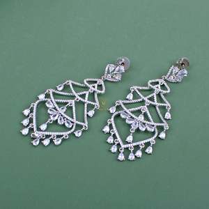 Triya 18K Gold Plated CZ & Pearl Drop Stud Earrings for Wedding Party - Product Image 1