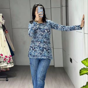 Elegante Kurti Informal de Algodón con Mangas Largas para Uso Diario - Product Image 1