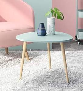 Mesa de centro de madera, mesa auxiliar de fácil montaje con tapa triangular de madera, mesa decorativa: elegante para la sala de estar - Product Image 1