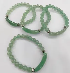 Wholesale Handmade 8mm round Crystal Beads Natural Stone Green Aventurine Gemstone Bracelets Women Men Fashion Jewelry Bangle