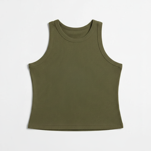 Haut d'été léger pour femme en tissu doux et extensible, sans manches, décontracté, pour usage quotidien, personnalisable - Product Image 3