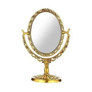 Vintage Gold Oval Tabletop <b>Vanity</b> <b>Mirror</b> Decorative <b>Makeup</b> Dressing <b>Mirror</b> with Ornate Metal Frame for Bedroom Decor - Product Image 1