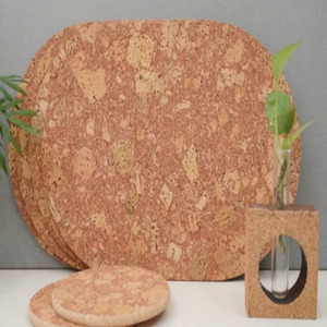 4 Natural Color Cork Dining Mats and 2 Cork Trivets Total 7 Items Including Cork Bark <b>Planter</b> for Promotional & Business Gifts - Product Image 2