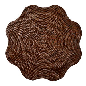 Natural Scalloped Rattan Placemat, Eco-friendly Wicker Charger <b>Plate</b> Natural Table <b>Mat</b> For TableTop Home Decor From Vietnam - Product Image 2