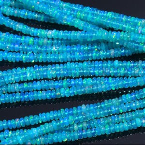 Cuentas redondas lisas de ópalo natural de Paraíba etíope de 3,5 mm, cuentas de ópalo azul para la fabricación de joyas, manualidades, suministros a granel. - Product Image 3