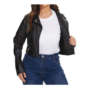 Stylish <b>Women's</b> Leather <b>Jacket</b> with Modern Casual Design Waterproof & Eco-Friendly Nylon Lining for Outdoor Daily Use - Product Image 5