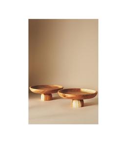 Support à gâteau en bois artisanal de luxe avec base épaisse et solide pour les réceptions, les buffets de desserts et la présentation en restauration - Product Image 1