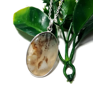 Natural Montana Agate Charm Pendant 925 Sterling Silver Handmade Gemstone Necklace Statement Jewelry Third Party Certified - Product Image 5