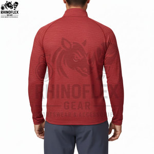Wholesale Windproof Breathable Half <b>ZIP</b> Stand Collar Long Sleeve High Fitness T-<b>shirts</b> For Men Football <b>Shirts</b> Sporty - Product Image 2