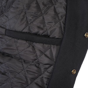 Chaqueta de Cuero Varsity para Hombre, Diseño 2025, Piel de Oveja Auténtica, con Cuello Varsity, en Negro Terrance y Rojo, para Invierno - Product Image 3